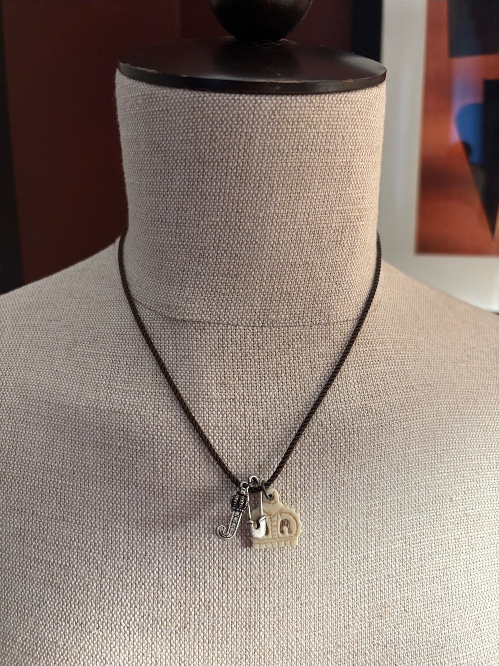 🤎 Juicy Couture Crown "J" Safety Pin Necklace